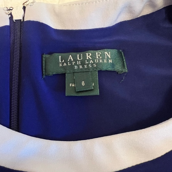 Ralph Lauren Long Sleeve Dress With White Stripe Detail Size: 6 - Picture 4 of 9